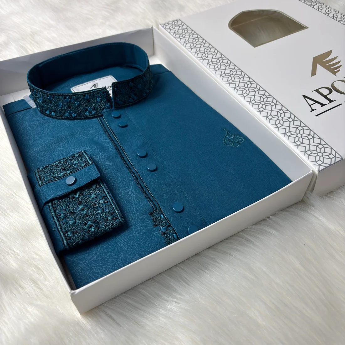 6 Button Luxury Blue Panjabi