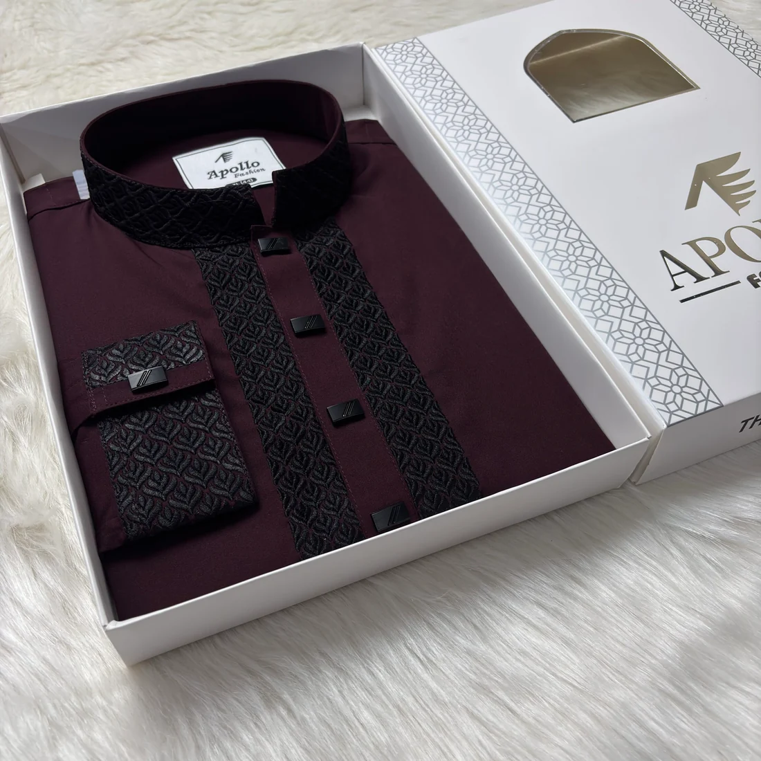 China Spandex Burgundy Panjabi - CUP
