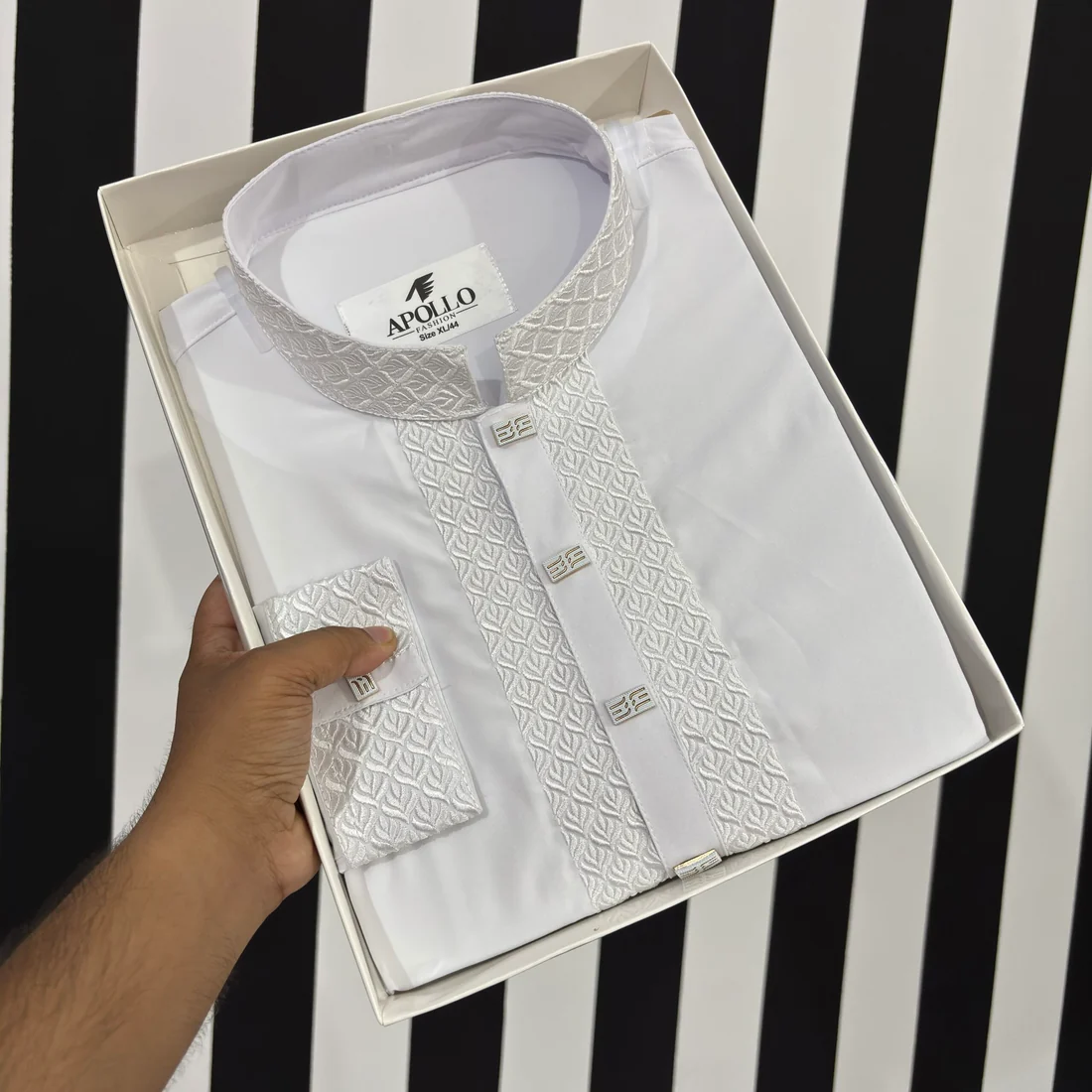 China Spandex White Panjabi - CUP