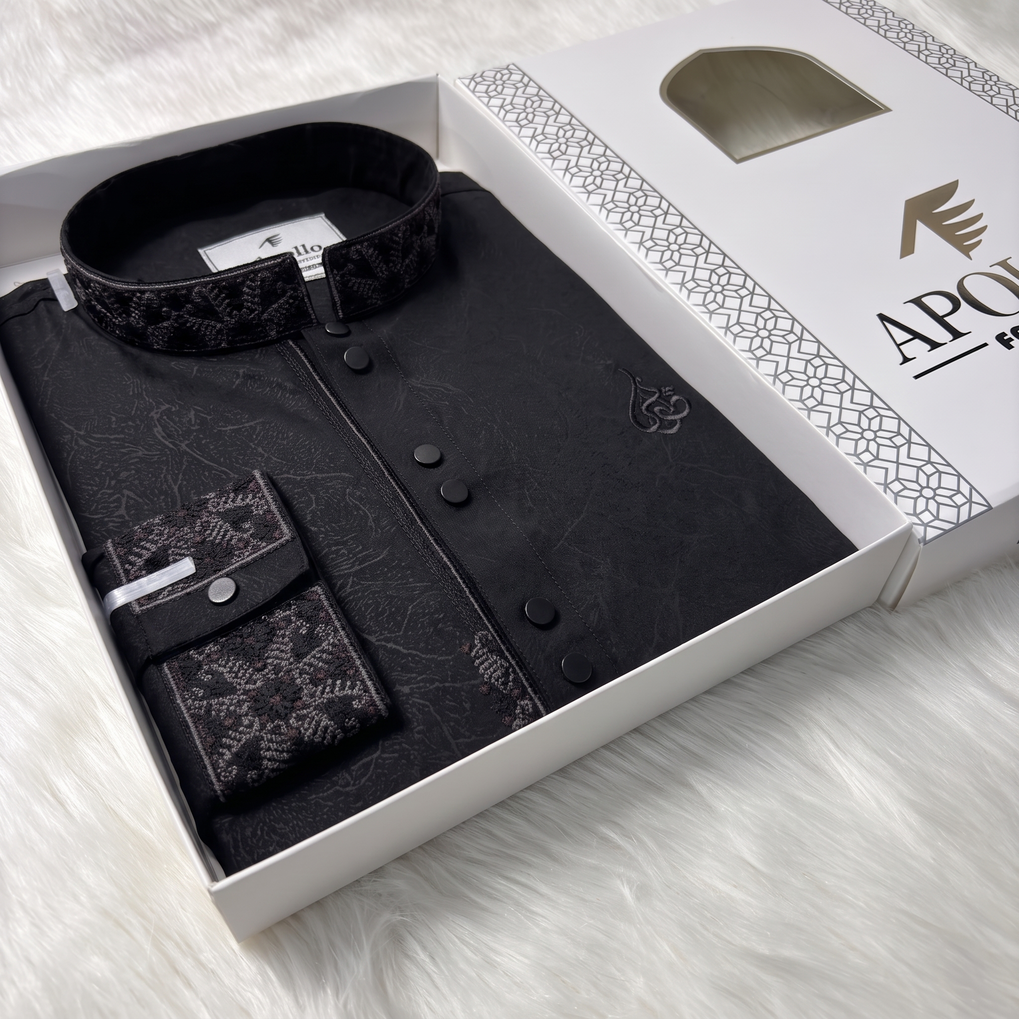 6 Button Luxury Black Panjabi