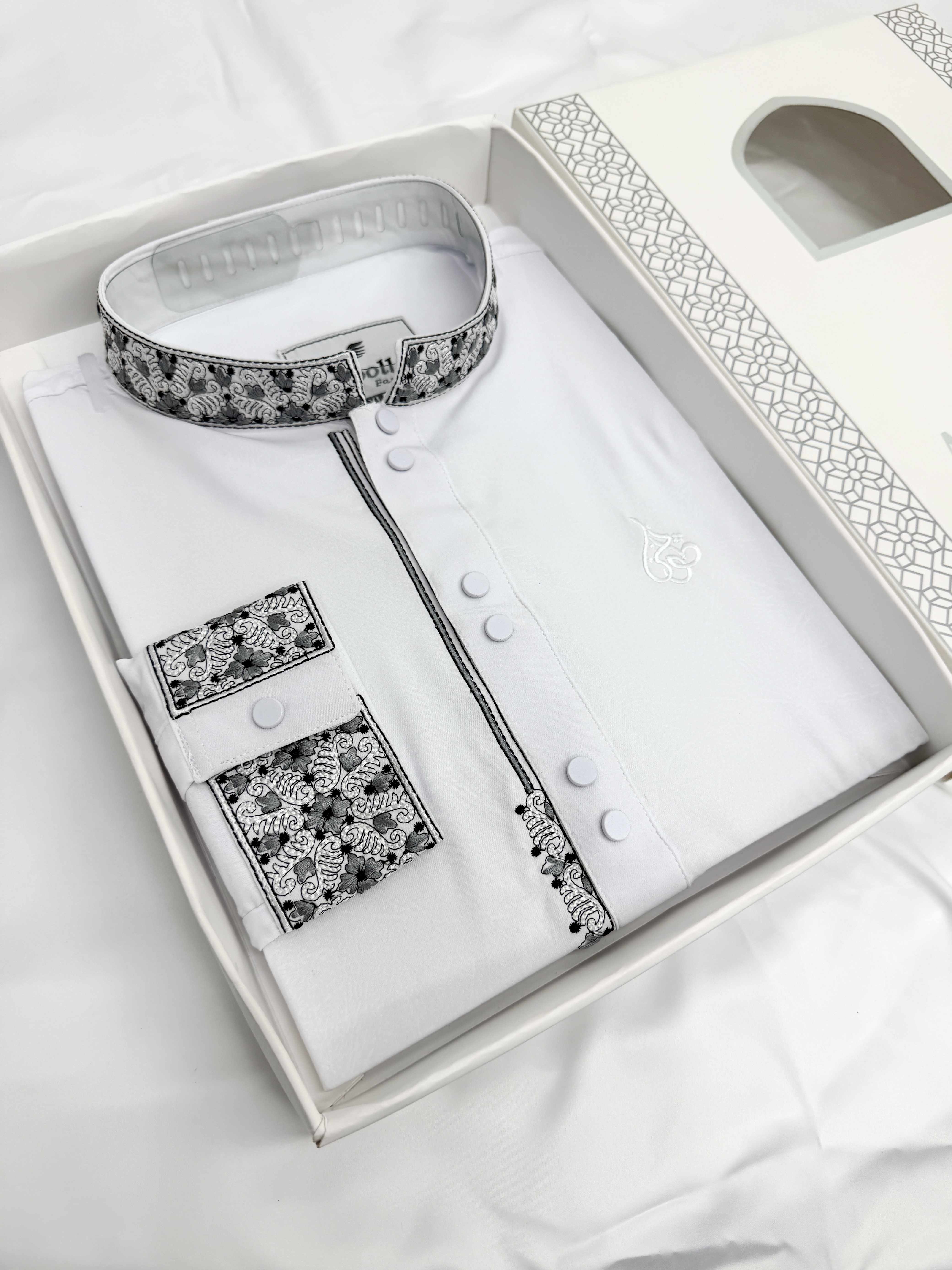 6 Button Luxury White Panjabi